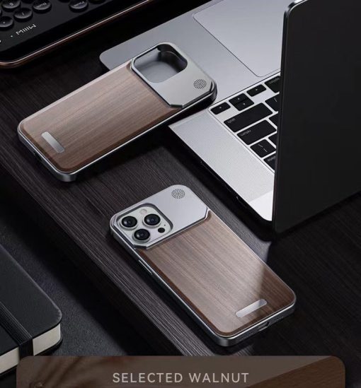 New walnut metal aromatherapy phone case