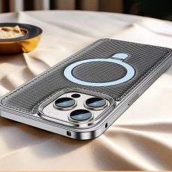 Business Leather Metal Frame Magnetic Phone Case-MGD CASE