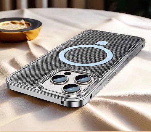 Business Leather Metal Frame Magnetic Phone Case-MGD CASE