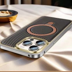 Business Leather Metal Frame Magnetic Phone Case-MGD CASE