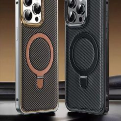 Business Leather Metal Frame Magnetic Phone Case-MGD CASE
