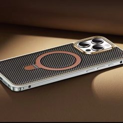 Business Leather Metal Frame Magnetic Phone Case-MGD CASE
