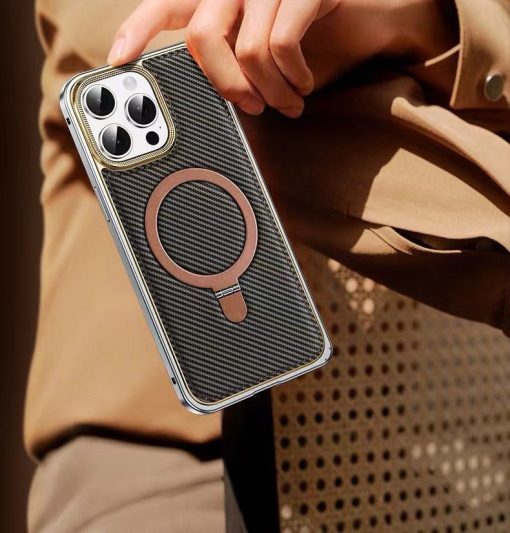 Business Leather Metal Frame Magnetic Phone Case-MGD CASE