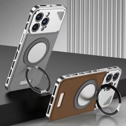 Metal Leather Buckle Magnetic Phone Case
