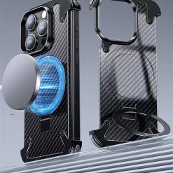 Metal Fiber Magnetic Holder Phone Case