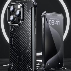 Metal Fiber Magnetic Holder Phone Case