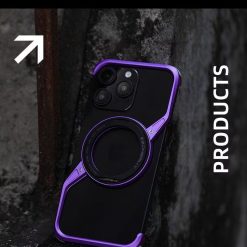 New S-shaped Metal Rotating Magnetic Stand Phone Case