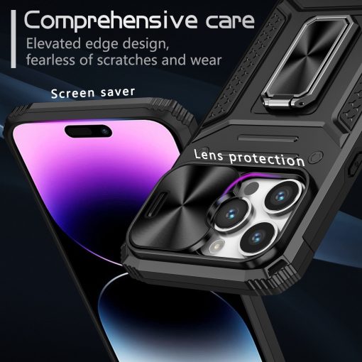Lens protection anti-fall ring bracket phone case