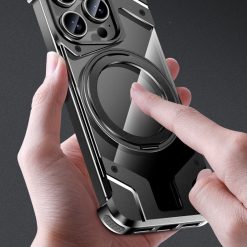 Metal Mecha Frameless Magnetic Bracket Phone Case