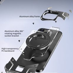 Metal Mecha Frameless Magnetic Bracket Phone Case