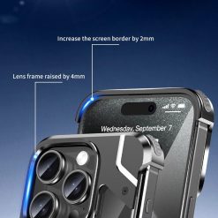 Metal Mecha Frameless Magnetic Bracket Phone Case