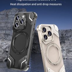 Metal Mecha Frameless Magnetic Bracket Phone Case