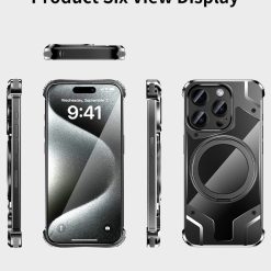 Metal Mecha Frameless Magnetic Bracket Phone Case