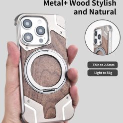 Metal Mecha Frameless Magnetic Bracket Phone Case