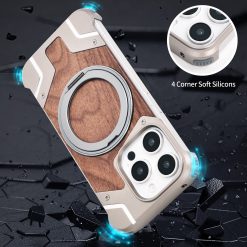 Metal Mecha Frameless Magnetic Bracket Phone Case