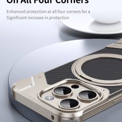 Magnetic Metal Carbon Fiber Rotating Bracket Phone Case