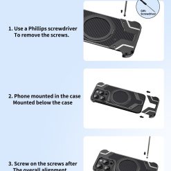 Magnetic Metal Carbon Fiber Rotating Bracket Phone Case