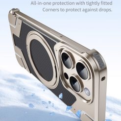 Magnetic Metal Carbon Fiber Rotating Bracket Phone Case