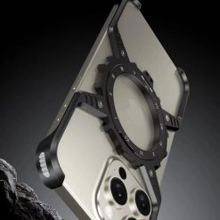 Mechanical Gear Luminous Rotating Bracket Magnetic Phone Case