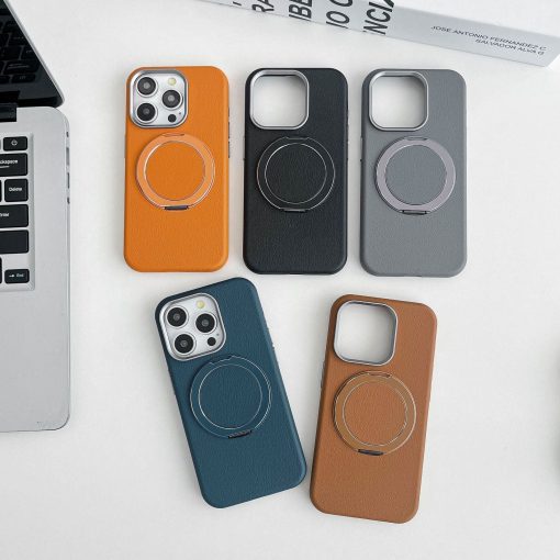 Rotating Stand Magnetic Leather Phone Case