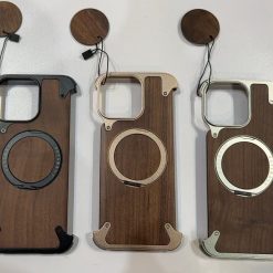 Magnetic Walnut Metal Phone Case