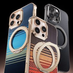 Kevlar Elegant Magnetic Rotating Bracket Phone Case
