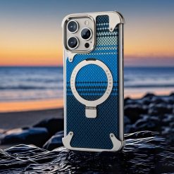 Kevlar Carbon Fiber Pattern Magnetic Bracket Phone Case