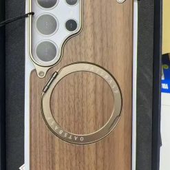 Designed Magnetic Walnut Metal Phone Case