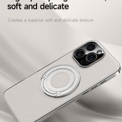 Hidden Bracket Magnetic Leather Pivot Case