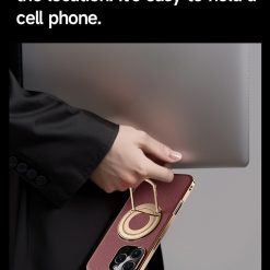 Hidden Bracket Magnetic Leather Pivot Case