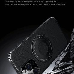 Hidden Bracket Magnetic Leather Pivot Case