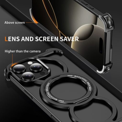 Audi Ring Metal Magnetic Rotating Bracket Phone Case
