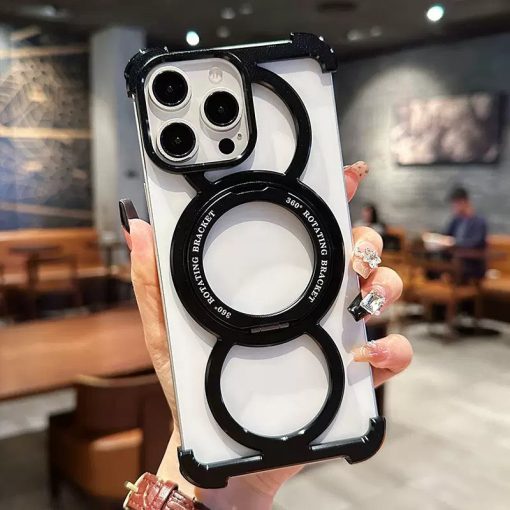 Audi Ring Metal Magnetic Rotating Bracket Phone Case