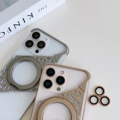Innovative metal heat dissipation frameless rotating magnetic bracket mobile phone case