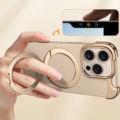 Brand New Plain Leather Borderless Magnetic Bracket Mobile Phone Case