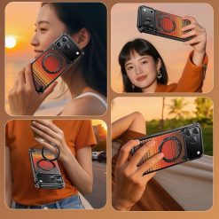 Kevlar Carbon Fiber Pattern Magnetic Bracket Phone Case