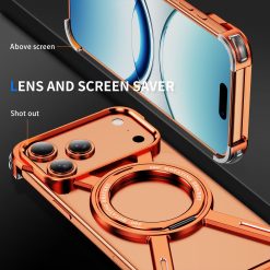 New Skeleton Metal Rotating Bracket Magnetic Phone Case