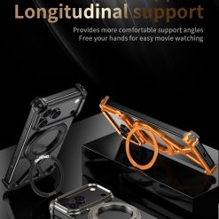 Personalized X-Line Styling Metal Magnetic Rotating Bracket Phone Case