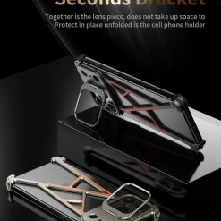 Innovative A-shaped Metal Lens Holder Phone Case