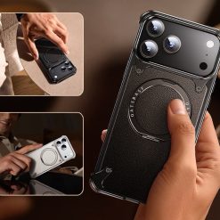 Luxury Genuine Leather Frameless Rotating Stand Phone Case