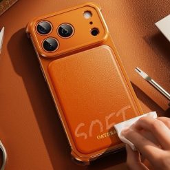 Luxury Metal Leather Borderless Magnetic Phone Case