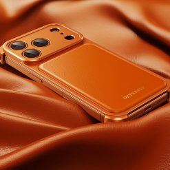 Luxury Metal Leather Borderless Magnetic Phone Case