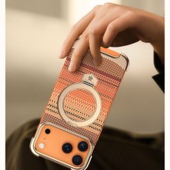 Noble Artistic Frame Carbon Fiber Pattern Magnetic Bracket Phone Case