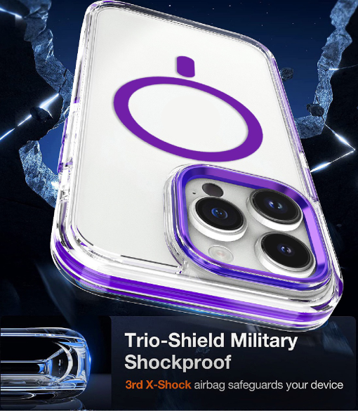 2024 New Anti-fall transparent magnetic phone case