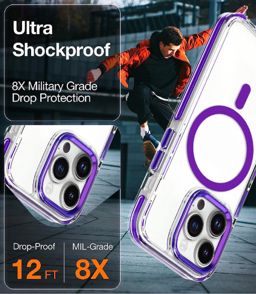 2024 New Anti-fall transparent magnetic phone case