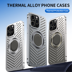 Ice-dazzling buckle heat dissipation magnetic metal phone case