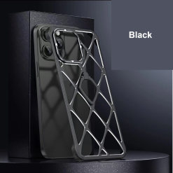 Alloy Diamond Grid Invisible Bracket Mobile Phone Case