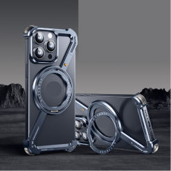 Z-shaped Metal Rotating Stand Magnetic Phone Case