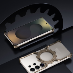 2025 Mechanical Gear Luminous Rotating Bracket Magnetic Phone Case