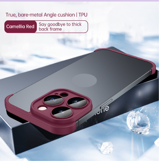 Frameless lens protective phone case